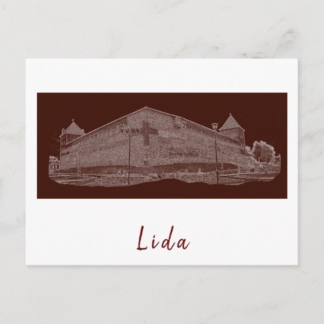 Belarus Lida Cityscape City Castle Architecture Postcard (Front)