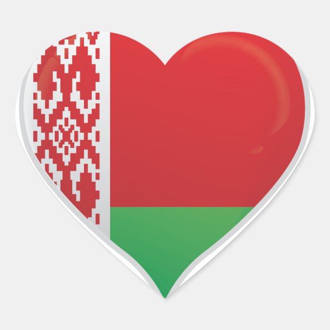 Belarus love flag pride heart sticker (Front)