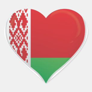 Belarus love flag pride heart sticker