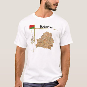 Belarus Map + Flag + Title T-Shirt