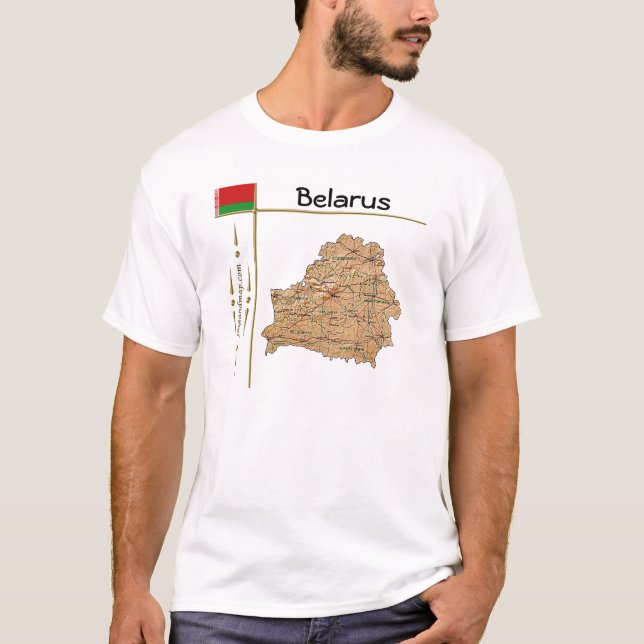 Belarus Map + Flag + Title T-Shirt (Front)