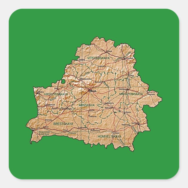 Belarus Map Sticker (Front)