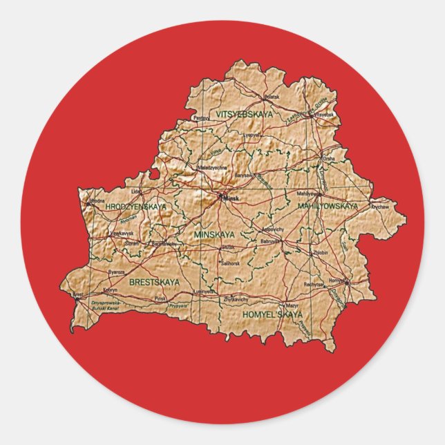 Belarus Map Sticker (Front)