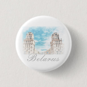 Belarus Minsk Architecture Button Pin