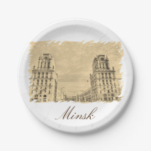 Belarus Minsk Architecture City Gates Paper Plate