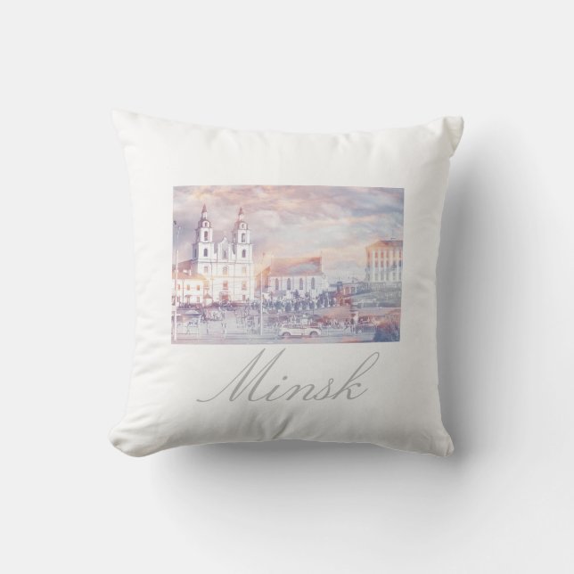 Belarus Minsk Architecture Cushion Pillow (Front)
