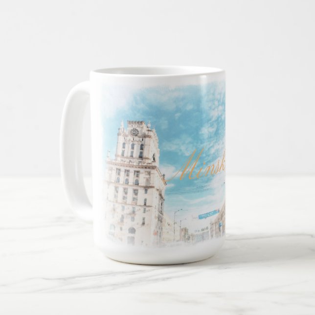 Belarus Minsk Architecture Painting Mug (Front Left)