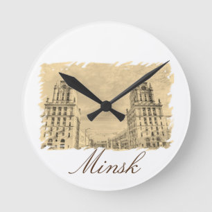 Belarus Minsk Architecture Wall Clock