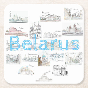 Belarus Minsk Brest Architecture Paper Coaster