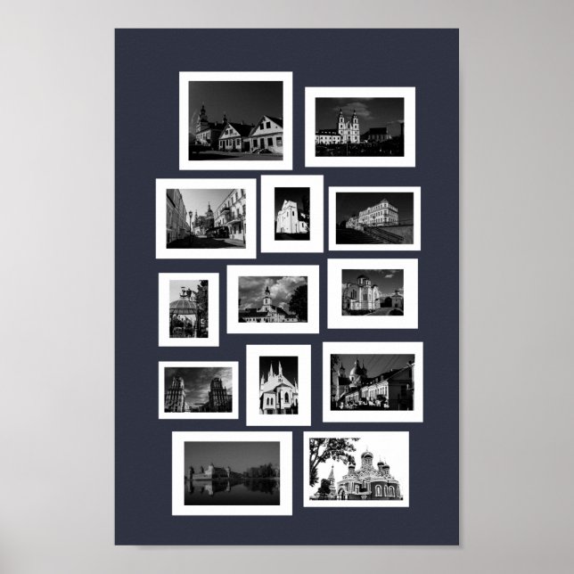 Belarus Minsk Grodno Vitebsk Brest Architecture Poster (Front)