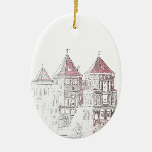 Belarus Mir Castle Architecture Ceramic Ornament (Front)