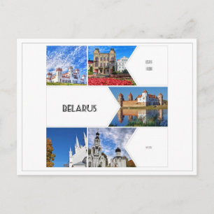 Belarus Mir Castle Architecture Collage Postcard