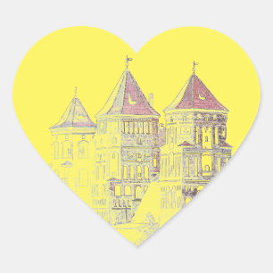 Belarus Mir Castle Architecture Heart Sticker