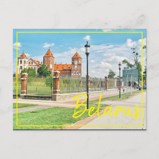 Belarus Mir Castle Architecture Nature Postcard (Front)