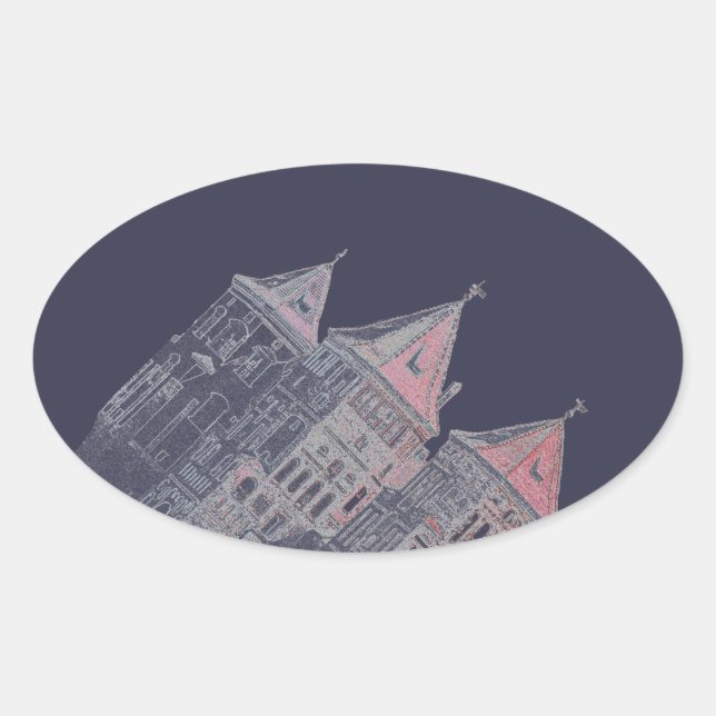 Belarus Mir Castle Architecture Oval Sticker (Front)