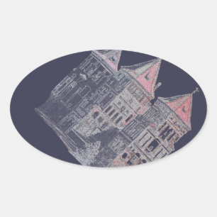 Belarus Mir Castle Architecture Oval Sticker