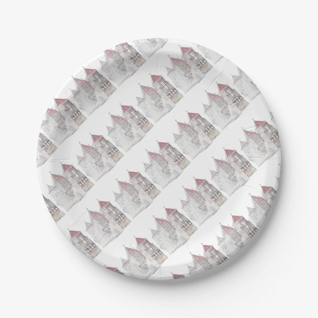 Belarus Mir Castle Architecture Paper Plate (Front)