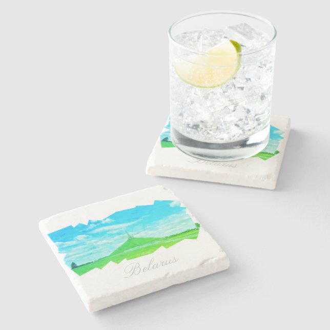 Belarus Mound of Glory Architecture Nature Stone Coaster (Side)