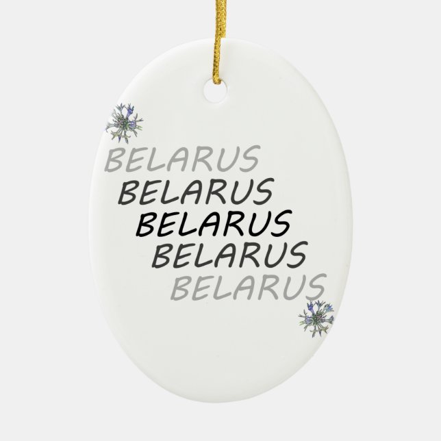 Belarus National Corn Flower Ceramic Ornament (Front)