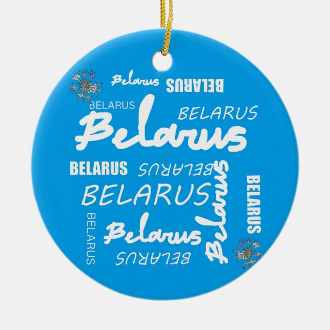Belarus National Corn Flower Ceramic Ornament (Front)