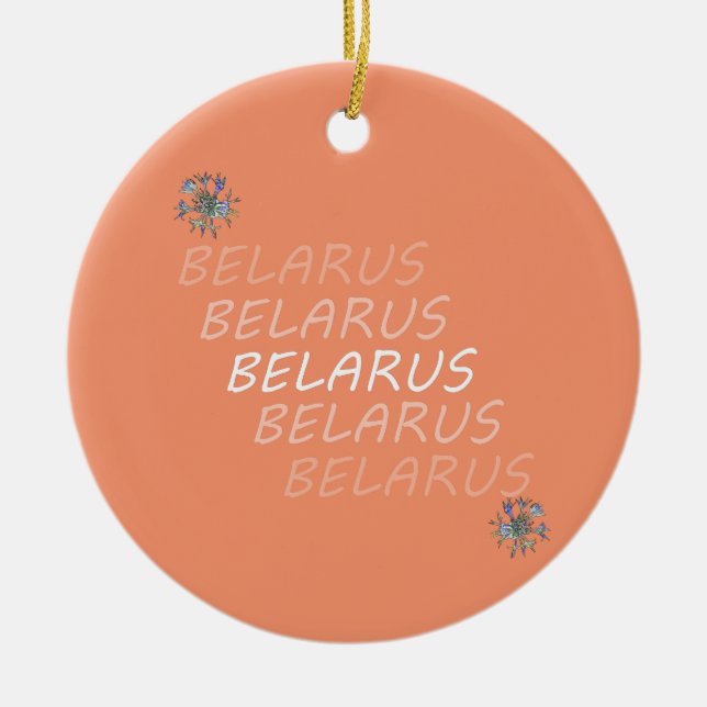 Belarus National Corn Flower Ceramic Ornament (Front)