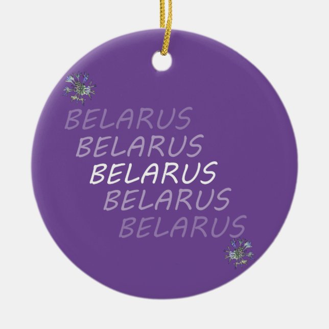 Belarus National Corn Flower Ceramic Ornament (Front)