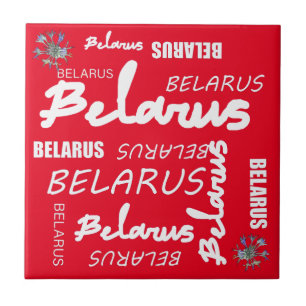 Belarus National Corn Flower Ceramic Tile