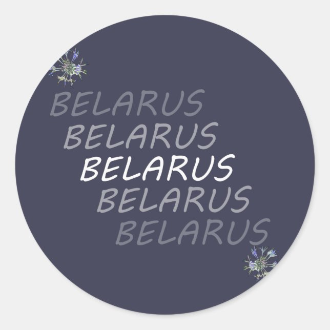 Belarus National Corn Flower Classic Round Sticker (Front)