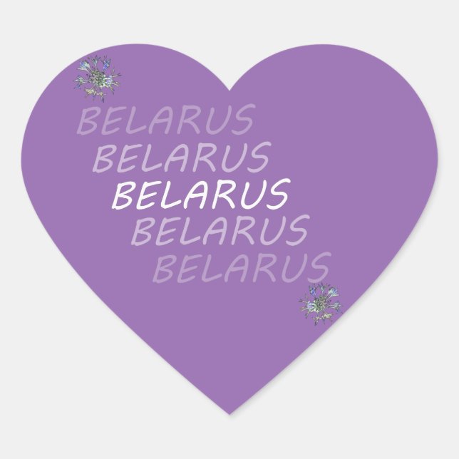 Belarus National Corn Flower Heart Sticker (Front)