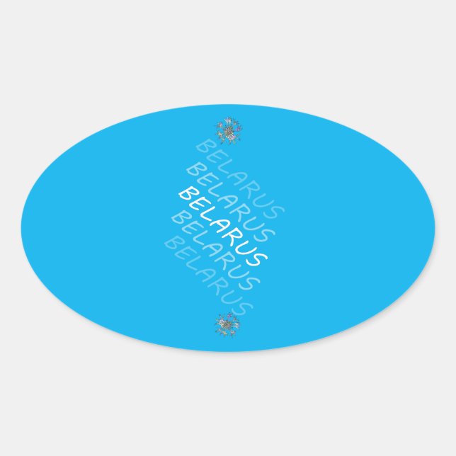Belarus National Corn Flower Oval Sticker (Front)