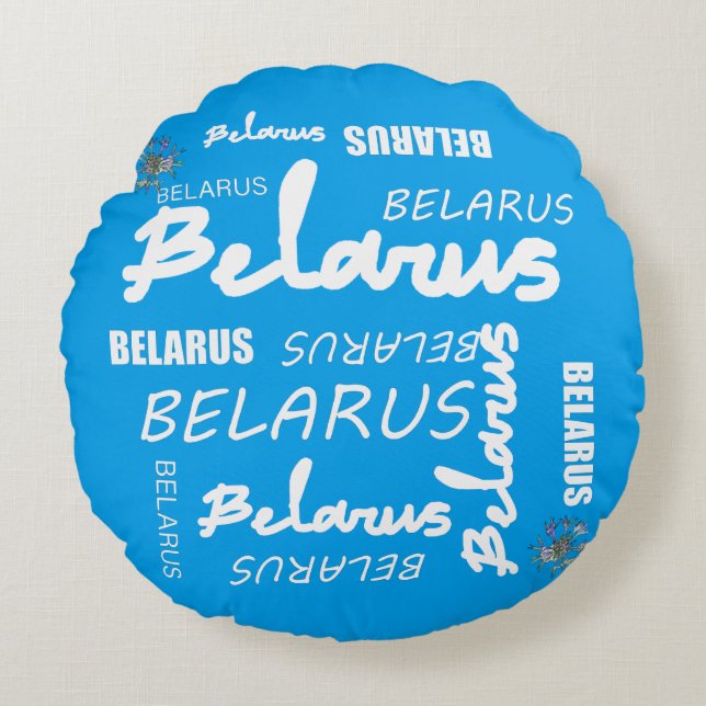 Belarus National Corn Flower Round Cushion (Front)