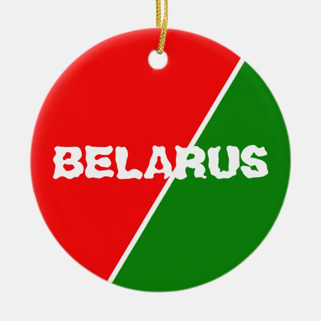 Belarus National Flag Colours Ceramic Ornament (Front)