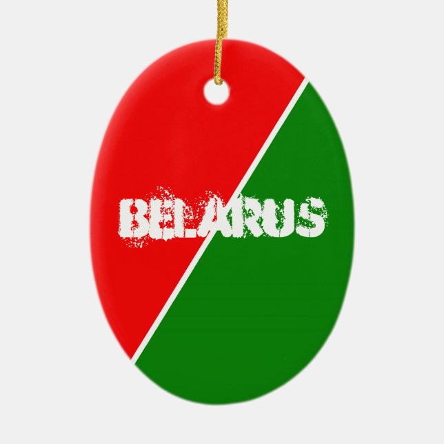 Belarus National Flag Colours Ceramic Ornament (Front)