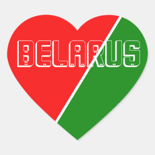 Belarus National Flag Colours Heart Sticker