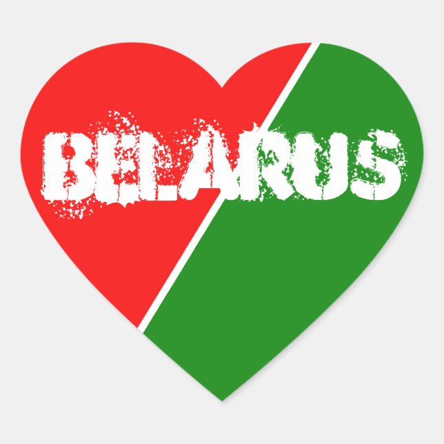 Belarus National Flag Colours Heart Sticker (Front)