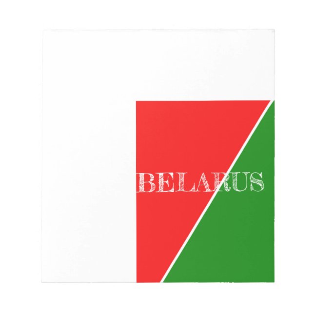 Belarus National Flag Colours Notepad (Front)