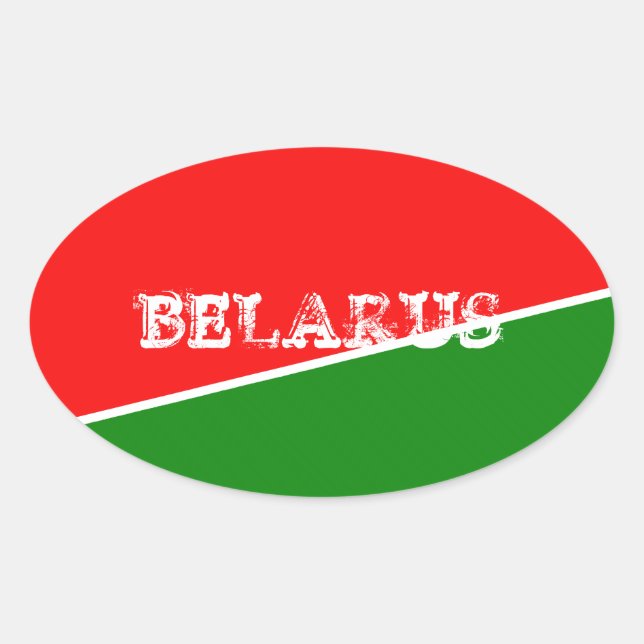 Belarus National Flag Colours Oval Sticker (Front)