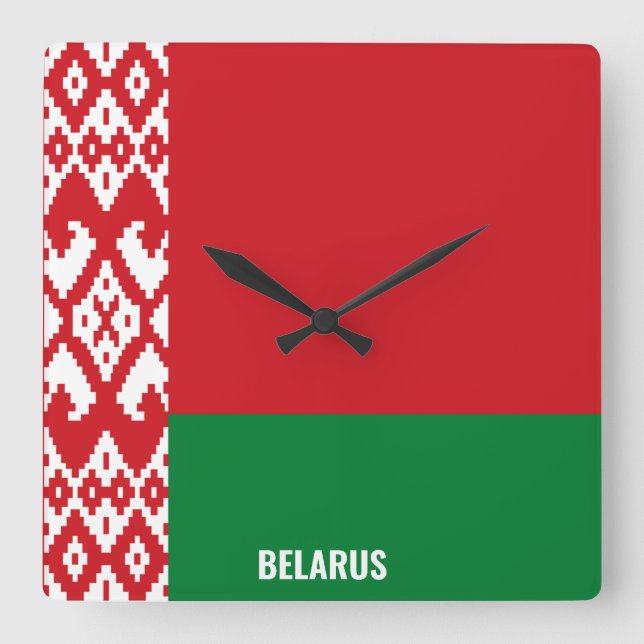 Belarus National Flag Patriotic Square Wall Clock (Front)