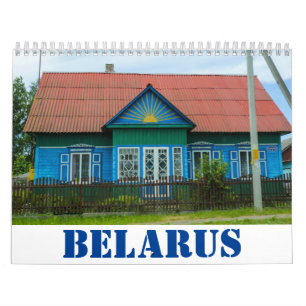 Belarus Nature Landscape Huts Old Houses Calendar