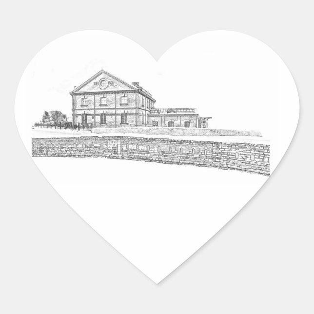 Belarus Orsha Architecture Heart Sticker (Front)