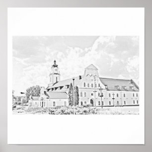 Belarus Orsha Stylized Architecture Sketch Poster