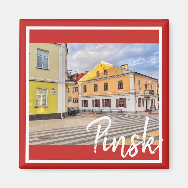 Belarus Pinsk Town Architecture Magnet (Front)
