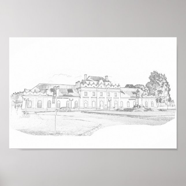 Belarus Porechye Parecca Architecture Station  Poster (Front)