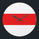 Belarus protest flag symbol red white revolution f large clock<br><div class="desc">Belarus protest flag symbol red white revolution freedom stripe democracy</div>