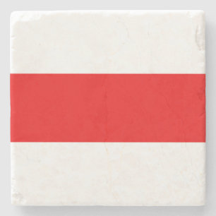 Belarus protest flag symbol red white revolution f stone coaster