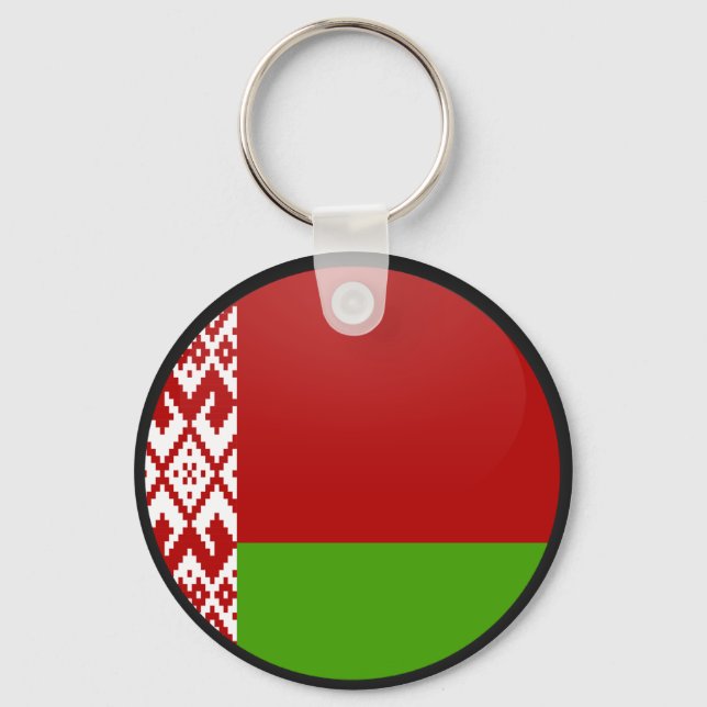 Belarus quality Flag Circle Key Ring (Front)