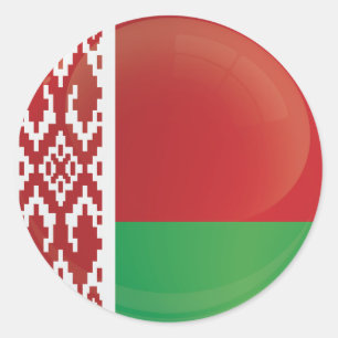 Belarus  Round Icon Flag Classic Round Sticker