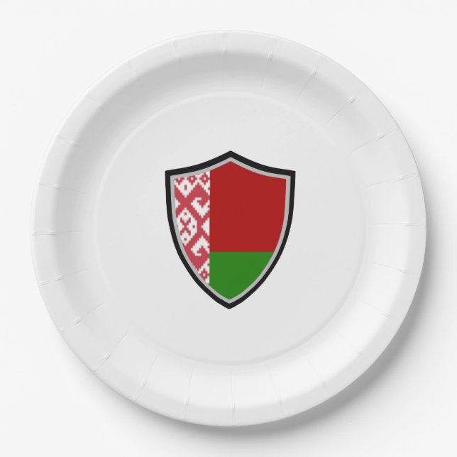 Belarus shield flag paper plate (Front)