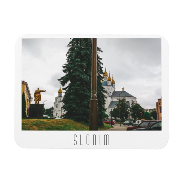 Belarus Slonim City Town View Architecture Lenin  Magnet (Horizontal)