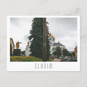 Belarus Slonim City Town View Architecture Lenin Postcard